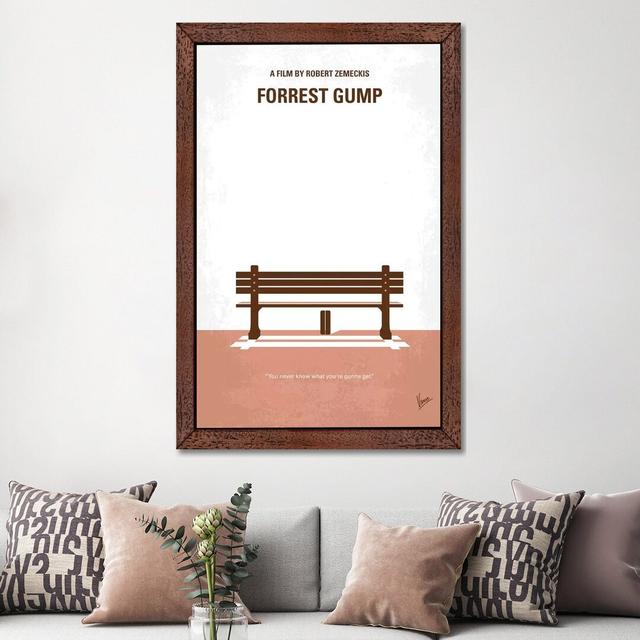 Forrest Gump Minimal Movie Poster by Chungkong - Advertisements Print on Canvas Happy Larry Frame Option: Brown Framed, Size: 101.6cm H x 66.04cm W x on Productcaster.