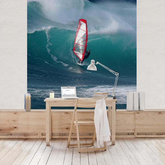 The Surfer Textured Semi-Gloss Wallpaper Roll East Urban Home Size: 2.88m x 288cm, Material quality: Standard (110g/m²) on Productcaster.