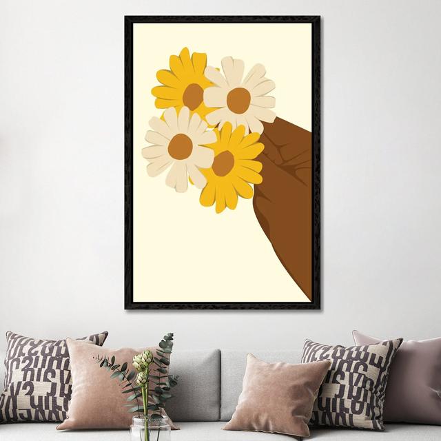 Hand Holding Flower by Tysee Ciage - Gallery-Wrapped Canvas Giclée on Canvas Lark Manor Size: 152.4cm H x 101.6cm W x 3.81cm D, Format: Black Floater on Productcaster.