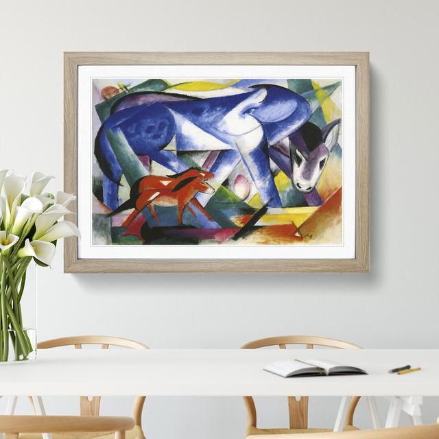 Donkeys by Franz Marc - Picture Frame Painting East Urban Home Frame Option: Oak Framed, Size: 48cm H x 65cm W x 2cm D on Productcaster.