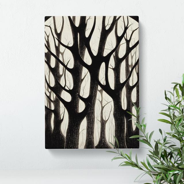 Eerie Forest No.1 - Wrapped Canvas Graphic Art Marlow Home Co. Size: 50cm H x 35cm W on Productcaster.