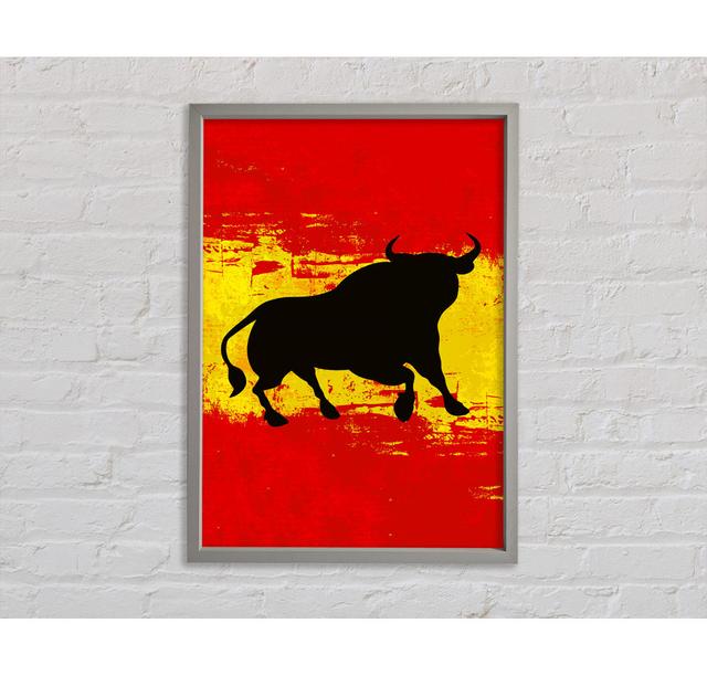 Spanish Bull Flag Framed Print Rosalind Wheeler Size: 118.9cm H x 84.1cm W on Productcaster.