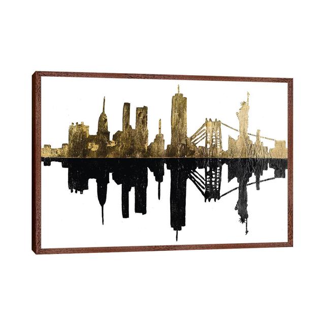 Contemporary Ny Gold by Patricia Pinto - Floater Frame Gallery-Wrapped Canvas Giclée on Canvas Ebern Designs Frame Colour: Classic Wood, Size: 45.72cm on Productcaster.