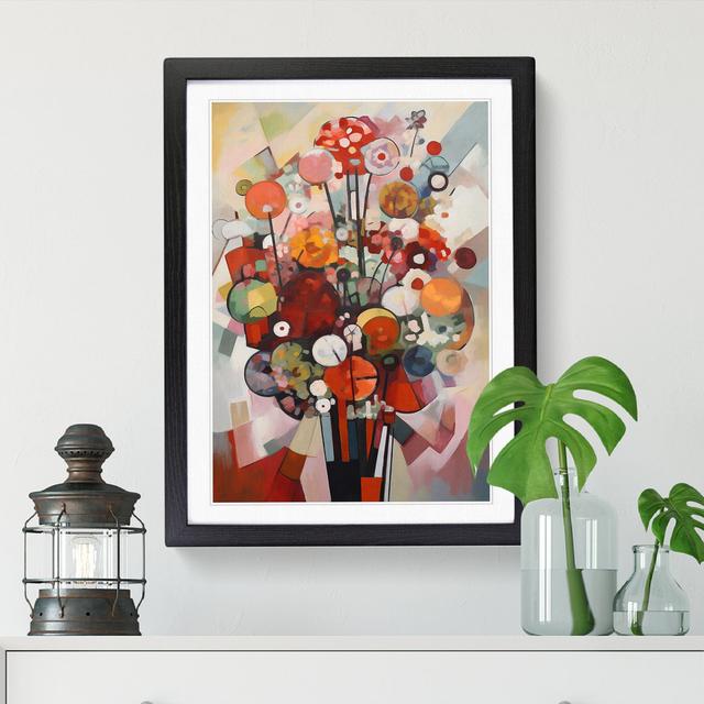 FRM-V0523-860X Flowers Bauhaus Painting Vol.7 - Picture Frame Graphic Art Marlow Home Co. Size: 46cm H x 34cm W, Format: Oak Framed on Productcaster.