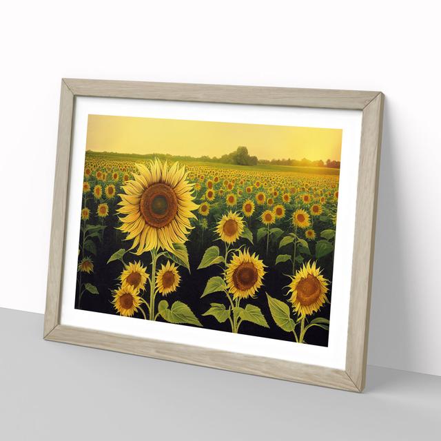 Enviable Sunflower Field - Picture Frame Graphic Art Brambly Cottage Frame Colour: Oak, Size: 46cm H x 64cm W on Productcaster.