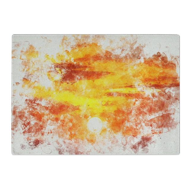 Tempered Glass Striking Orange Sunset Chopping Board East Urban Home Size: 20 cm x 28.5 cm on Productcaster.