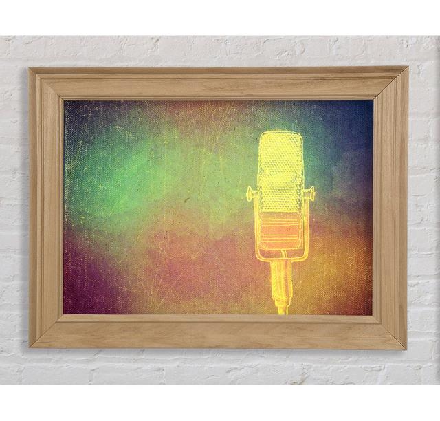 Retro Mic - Painting ClassicLiving Size: 59.7cm H x 84.1cm W x 8cm D, Format: Natural Framed Paper on Productcaster.