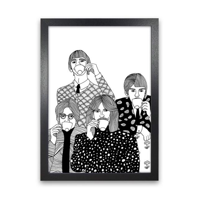 Beatles Tea by Carissa Tanton - Graphic Art Print on Paper Mercer41 Frame Option: Black Framed, Size: 88cm H x 64cm W x 3cm D on Productcaster.