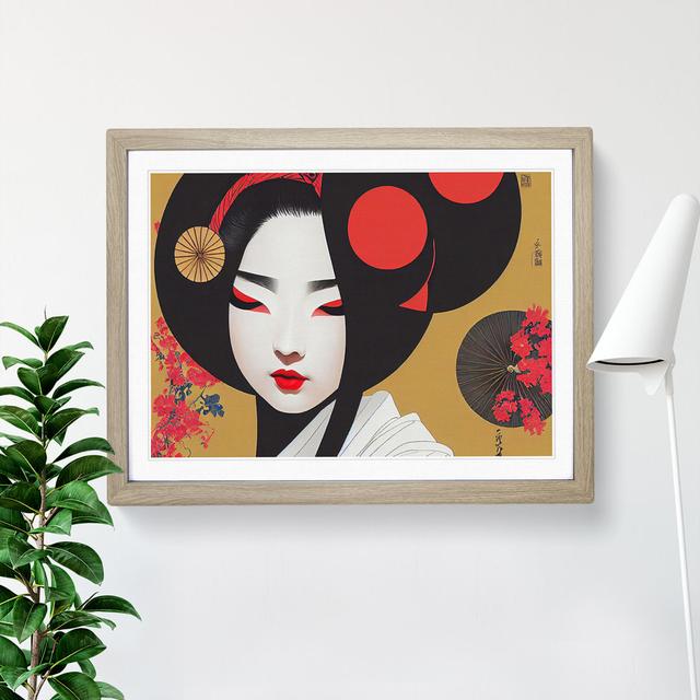 Inspiring Geisha - Single Picture Frame Print Fairmont Park Size: 25cm H x 34cm W x 2cm D, Frame Colour: Oak Framed on Productcaster.