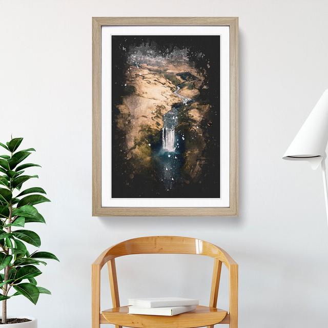 The Skogafoss Waterfall in Iceland - Picture Frame Graphic Art East Urban Home Size: 65cm H x 48cm W x 2cm D, Frame Option: Oak Framed on Productcaster.