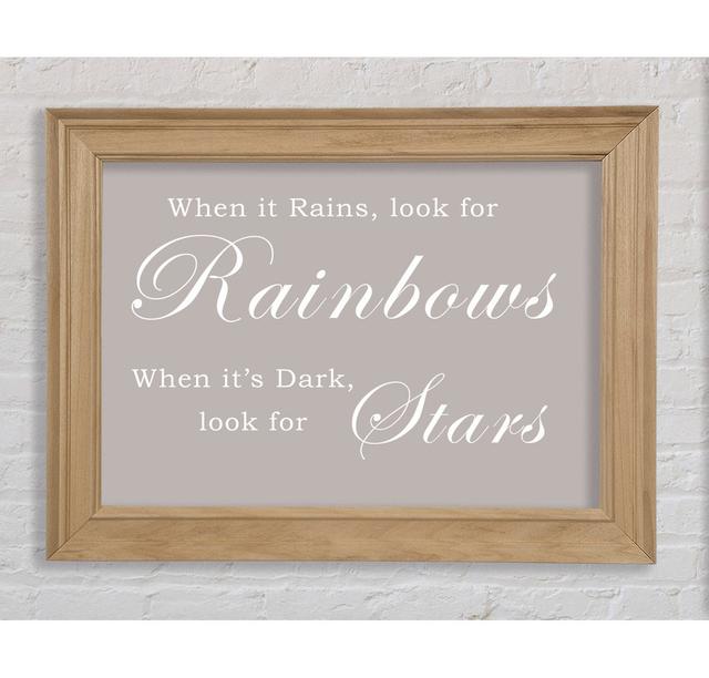 When It Rains Look for Rainbows Beige - Single Picture Frame Art Prints Bright Star Größe: 84,1 cm H x 142,2 cm B on Productcaster.