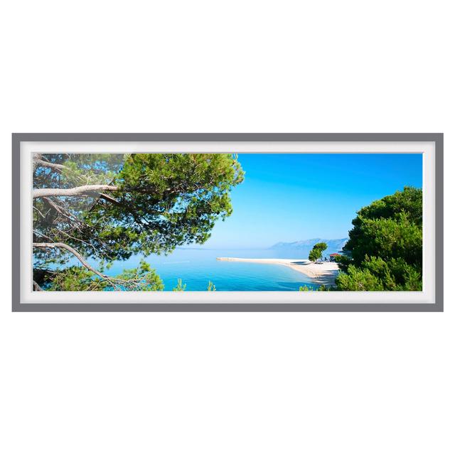 Picture With Frame - Hidden Paradise - Panorama Landscape Highland Dunes Size: 40cm H x 100cm W x 2cm D, Frame Option: Grey Framed on Productcaster.