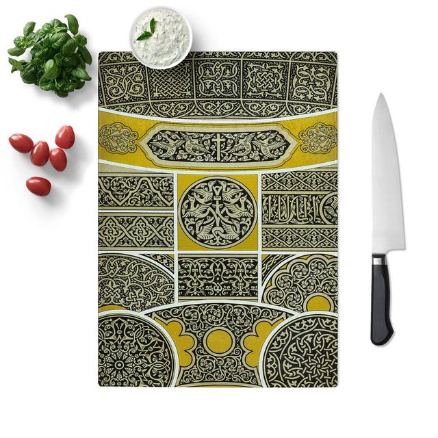 Tempered Glass Arabian Themed Pattern Chopping Board East Urban Home Size: 20 cm W x 28.5 cm L on Productcaster.