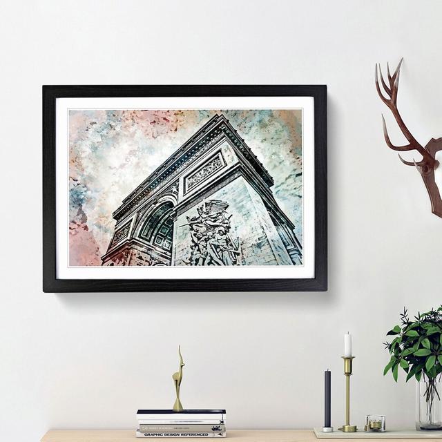 Arc de Triomphe in Paris France in Abstract - Picture Frame Painting Print East Urban Home Frame Option: Black Framed, Size: 36cm H x 48cm W x 2cm D on Productcaster.