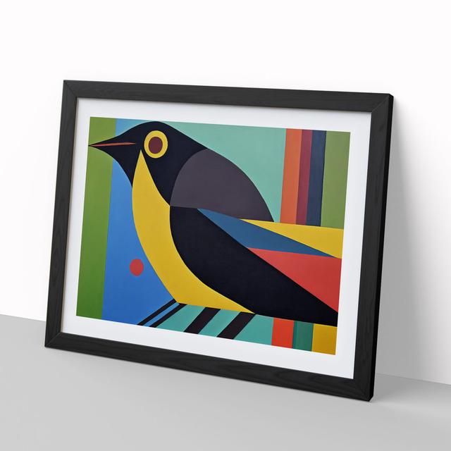 Eye Catching Abstract Bird - Picture Frame Painting Latitude Run Frame Colour: Black, Size: 34cm H x 46cm W x 2cm D on Productcaster.