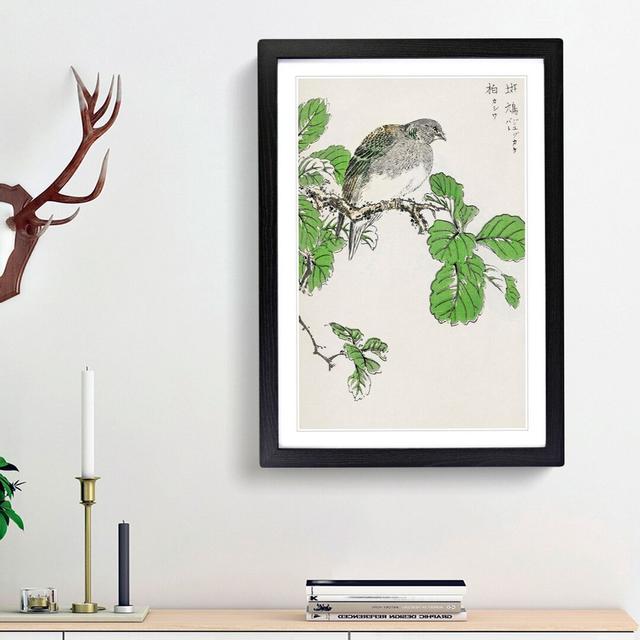 Barbary Dove and Oak Tree by Numata Kashu - Picture Frame Painting Print East Urban Home Size: 36cm H x 27cm W x 2cm D, Frame Option: Black Framed on Productcaster.