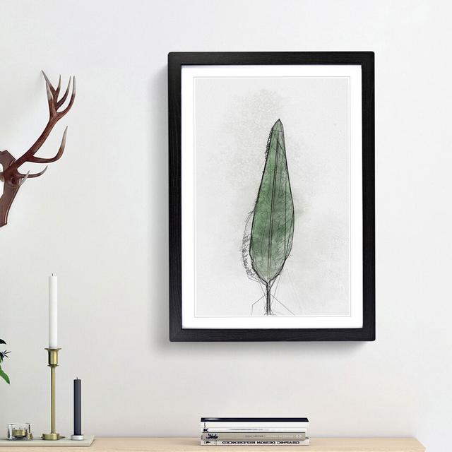 Green Leaf in Abstract - Picture Frame Graphic Art Print East Urban Home Size: 87cm H x 62cm W x 2cm D, Frame Option: Black Framed on Productcaster.