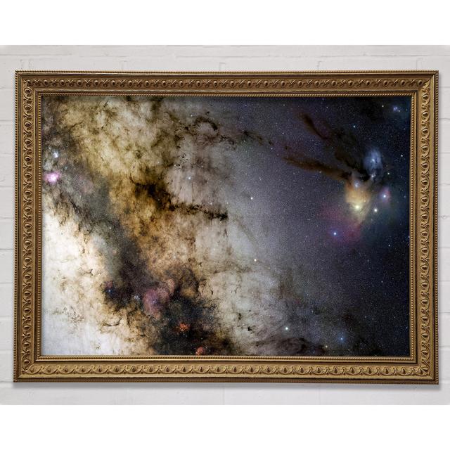 Milky Way Starscape Framed Print Ebern Designs Size: 84.1cm H x 118.9cm W on Productcaster.