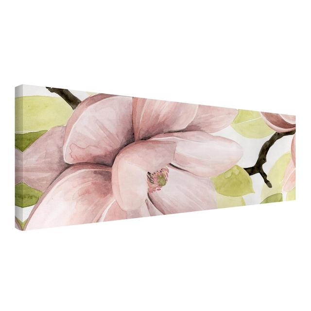 Magnolia Blushes II - Wrapped Canvas Panoramic Painting Rosalind Wheeler Size: 50cm H x 150cm W on Productcaster.