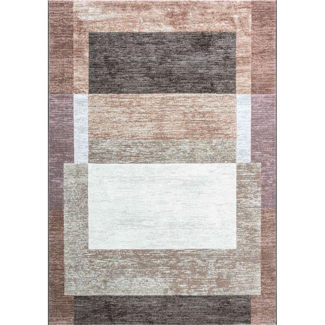 Brampton Power Loom Brown/Black Rug Ebern Designs Rug Size: Rectangle 80 x 150cm on Productcaster.