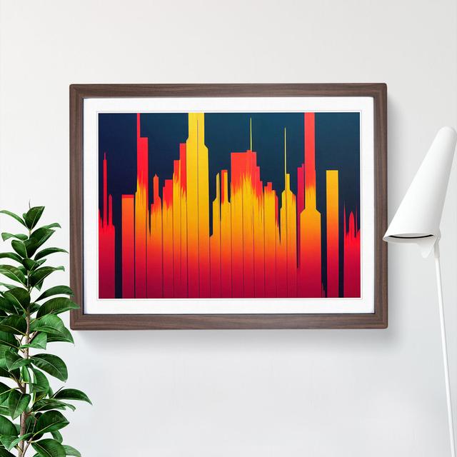 Flourishing Abstract City Skyline - Picture Frame Graphic Art Metro Lane Size: 34cm H x 46cm W x 2cm D, Frame Colour: Walnut on Productcaster.