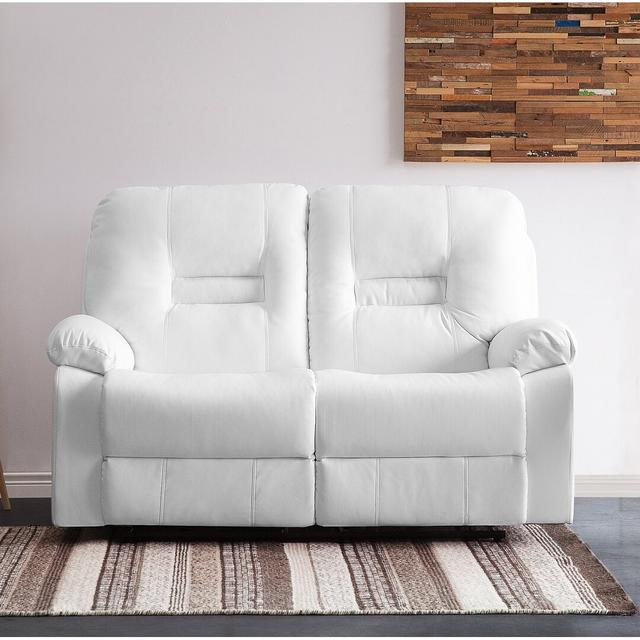 Bergen Reclining Loveseat Brayden Studio Upholstery Colour: White on Productcaster.