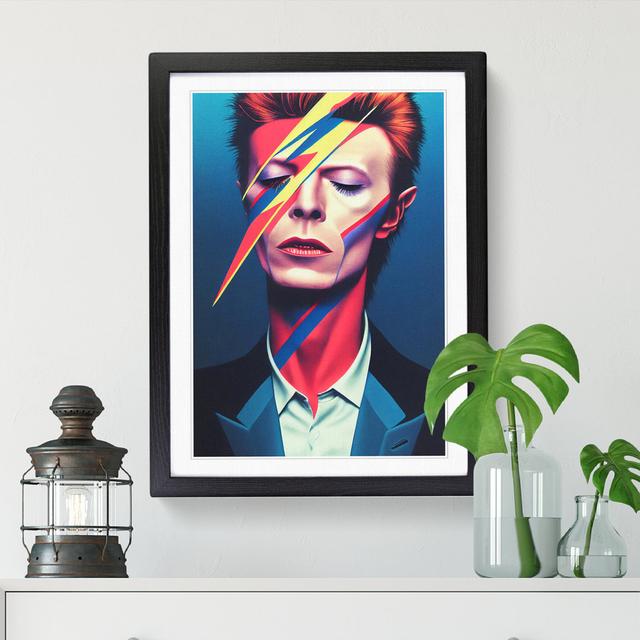 Dreanda David Bowie Portrait Vol.3 - Picture Frame Graphic Art Marlow Home Co. Size: 64cm H x 46cm W x 2cm D, Frame Option: Walnut on Productcaster.