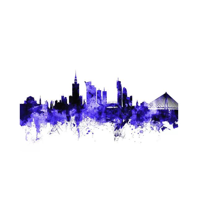 Warsaw, Poland Skyline by Michael Tompsett - Wrapped Canvas Art Prints Latitude Run Size: 66.04cm H x 101.6cm W x 1.91cm D on Productcaster.