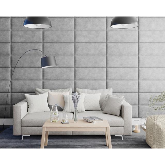 Kampff 30 cm x 75 cm Peel and Stick Upholstered Wall Paneling in Silver 17 Stories on Productcaster.