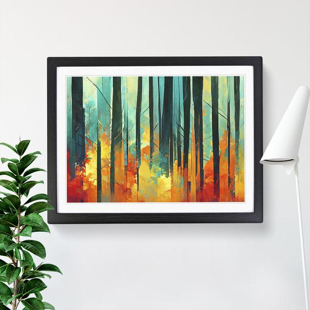 Awesome Abstract Forest Vol.3 - Picture Frame Graphic Art Marlow Home Co. Frame Colour: Black, Size: 25cm H x 34cm W x 2cm D on Productcaster.