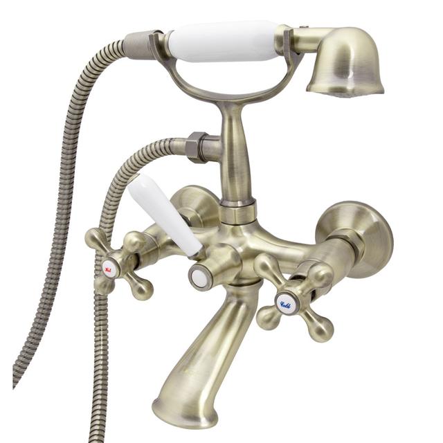 Wall Mounted Bath Shower Mixer Loge Finish: Antique Brass on Productcaster.