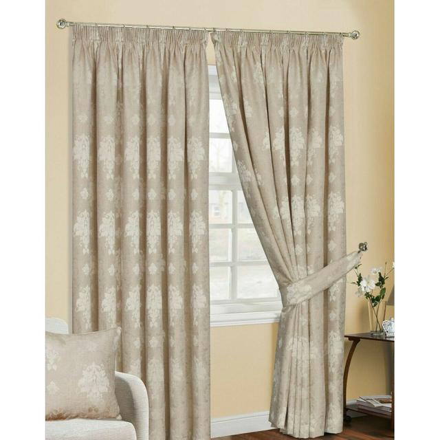 Maywood Polyester Room Darkening Pinch Pleat Curtain Pair (Set of 2) Mercer41 Panel Size: Width 228 x Drop 274cm, Colour: Beige on Productcaster.