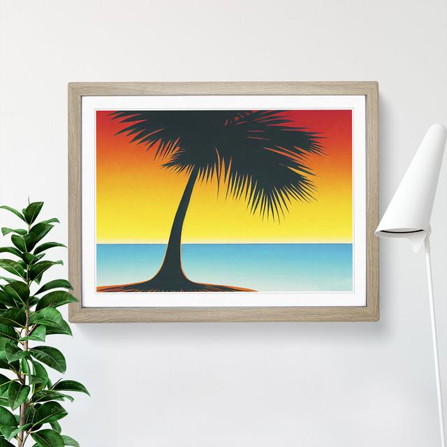 Inspiring Palm Tree - Single Picture Frame Print 17 Stories Size: 46cm H x 64cm W x 2cm D, Frame Colour: Oak on Productcaster.