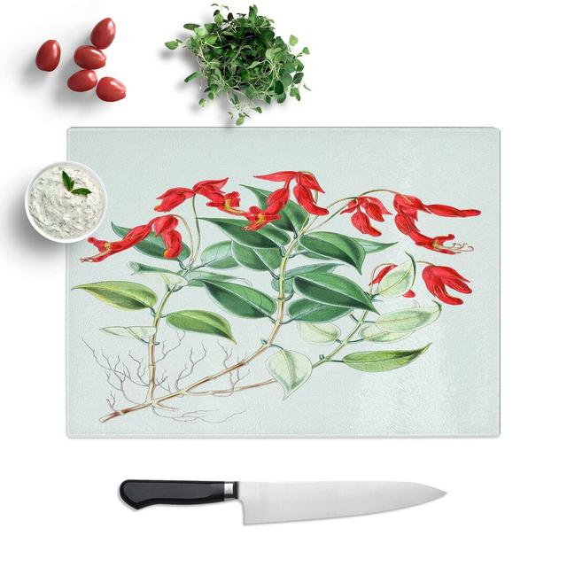 Glass Lipstick Flowers by W. H. Fitch Chopping Board East Urban Home Size: 28.5 cm W x 20 cm L on Productcaster.