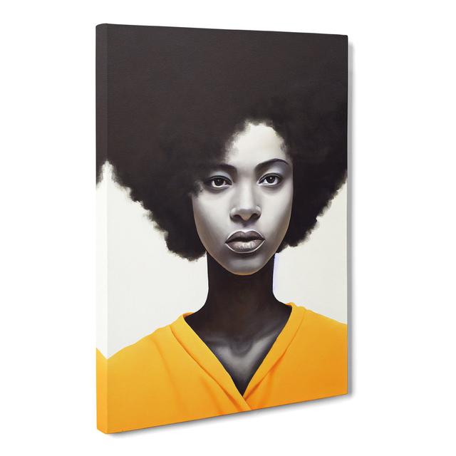 CAN-V0523-2941X Woman With Afro Portrait - Wrapped Canvas Graphic Art Marlow Home Co. Size: 76cm H x 50cm W on Productcaster.