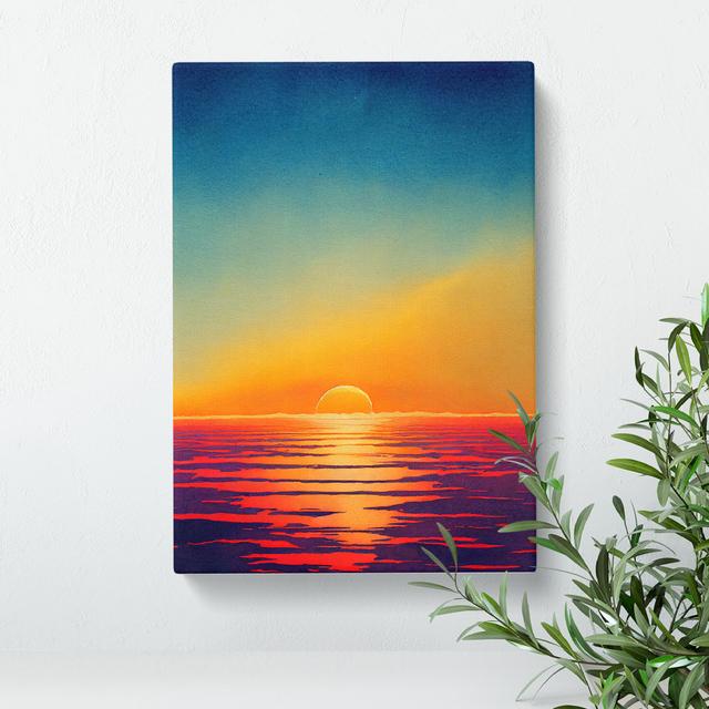 Watercolour Ocean Sunset No.6 House of Hampton Size: 76cm H x 50cm W x 3cm D on Productcaster.