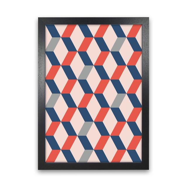 Retro Pattern No 1 - Print George Oliver Size: 64cm H x 46cm W x 3cm D, Frame Option: Black Framed on Productcaster.