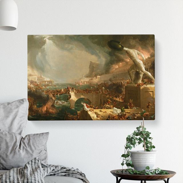 Course of the Empire Destruction by Thomas Cole - Wrapped Canvas Painting East Urban Home Size: 50cm H x 76cm W x 3cm D on Productcaster.