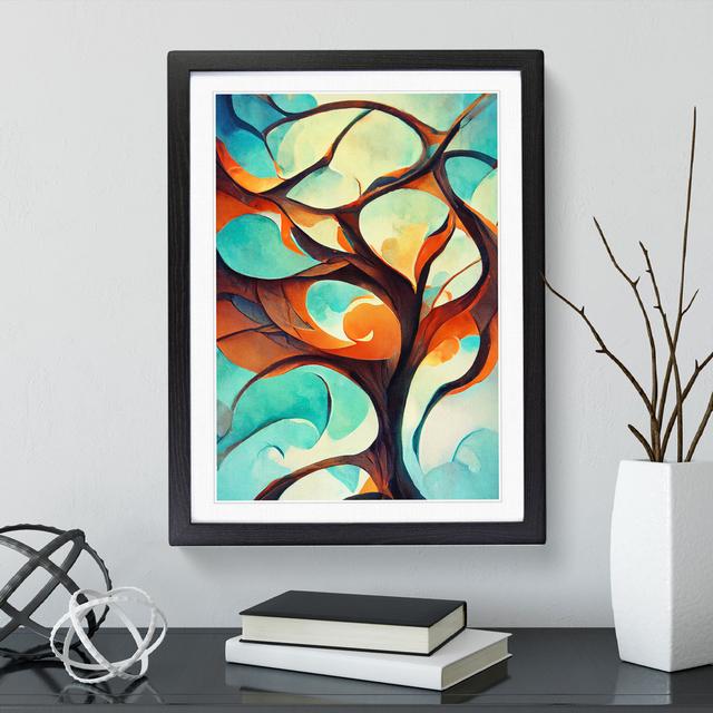 XV1022-4739X Tree Abstract Art No.2 - Print Metro Lane Format: Black Framed, Size: 48cm H x 36cm W, Matte Colour: White on Productcaster.