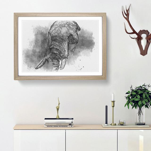 African Elephant in Abstract - Picture Frame Graphic Art Print East Urban Home Size: 48cm H x 65cm W x 2cm D, Frame Option: Oak Framed on Productcaster.