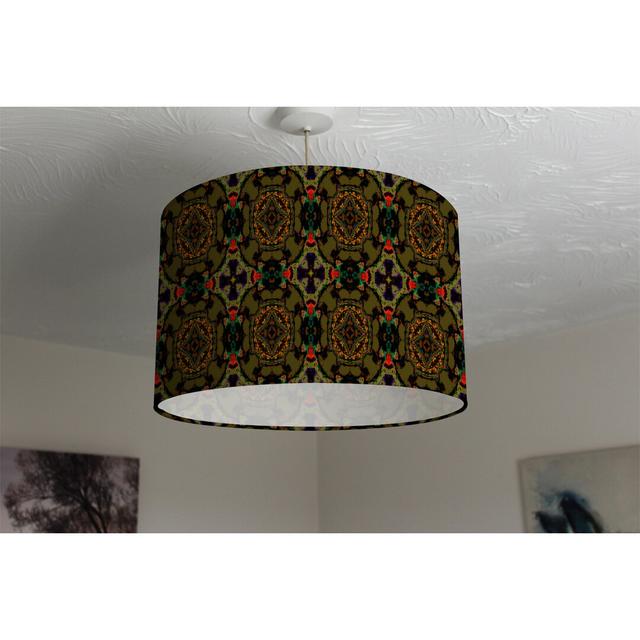 Pakistan Mosaic Paint Cotton Drum Lamp Shade Bloomsbury Market Size: 25cm H x 40cm W x 40cm D on Productcaster.