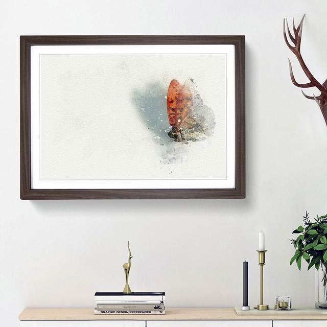 Orange Butterfly on a Thistle in Abstract - Picture Frame Graphic Art Print East Urban Home Frame Option: Walnut Framed, Size: 27cm H x 36cm W x 2cm D on Productcaster.