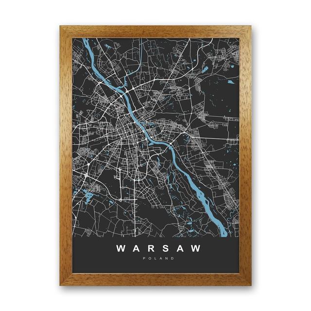 Warsaw - Graphic Art Print on Canvas Borough Wharf Format: Brown Paper, Size: 34cm H x 25cm W x 3cm D on Productcaster.