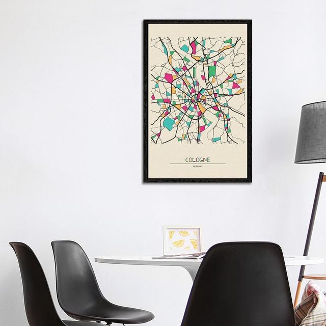 Glasgow, Scotland Map by Ayse Deniz Akerman - Floater Frame Graphic Art on Canvas Ivy Bronx Frame Option: Black Floater Frame, Size: 101.6cm H x 66.04 on Productcaster.