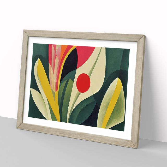 Floral Abstract - Picture Frame Graphic Art ClassicLiving Frame Colour: Oak, Size: 25cm H x 34cm W x 2cm D on Productcaster.