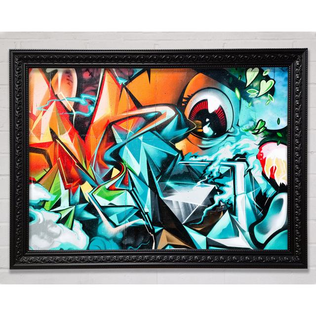 Awesome Graffiti Art In Space Framed Print Ivy Bronx Format: Black Framed Paper, Size: 29.7cm H x 42cm W x 3cm D on Productcaster.