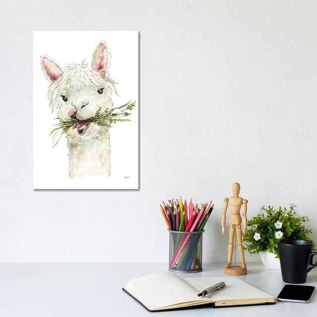 Llama by Kelsey McNatt - Wrapped Canvas Painting Brambly Cottage Size: 30.48cm H x 20.32cm W x 1.91cm D on Productcaster.