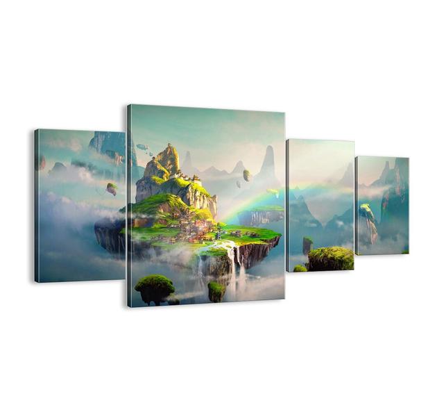 ?ródmie?cie Happy Islands - 4 Piece Unframed Graphic Art Print Set on Canvas Brayden Studio Size: 90cm H x 160cm W x 1.8cm D on Productcaster.