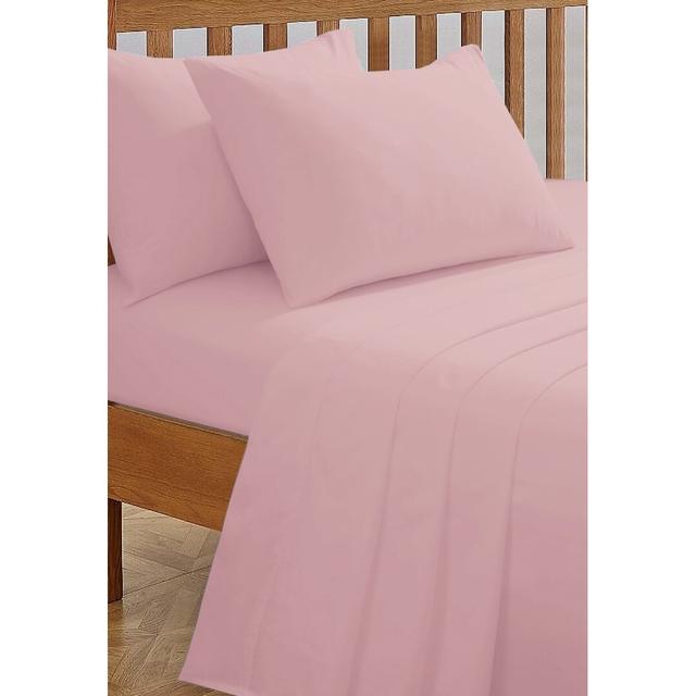 144 Thread Count Fitted Sheet 17 Stories Colour: Soft Pink, Size: SuperKing (6') on Productcaster.