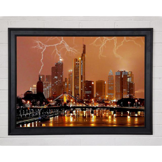 City Lightning Bolts - Einzelner Bilderrahmen Kunstdrucke Ebern Designs Größe: 84,1 cm H x 118,9 cm B x 1,5 cm T on Productcaster.